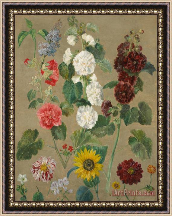 Ferdinand Victor Eugene Delacroix Flowers Framed Painting