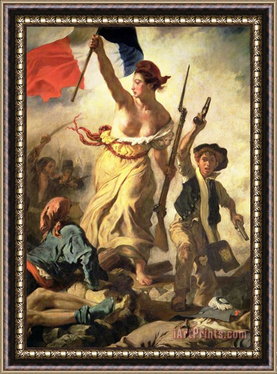 Ferdinand Victor Eugene Delacroix Liberty Leading the People Framed Painting
