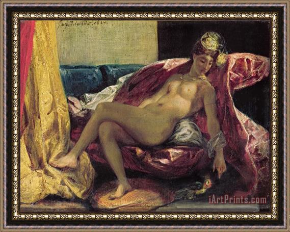 Ferdinand Victor Eugene Delacroix Reclining Odalisque Framed Print