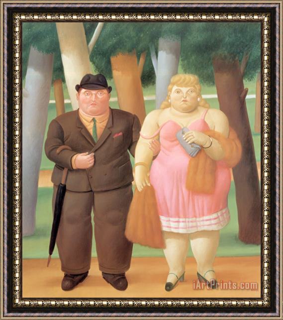 fernando botero A Couple Framed Painting