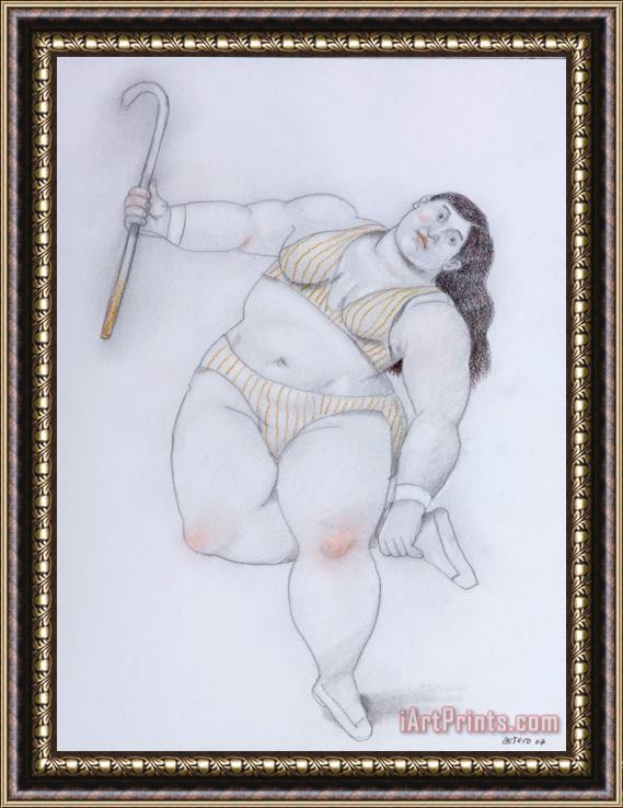 Fernando Botero Dancer with a Cane, 2007 Framed Painting