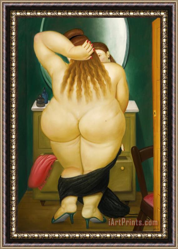 Fernando Botero Desnudo Ante El Espejo, 1983 Framed Painting