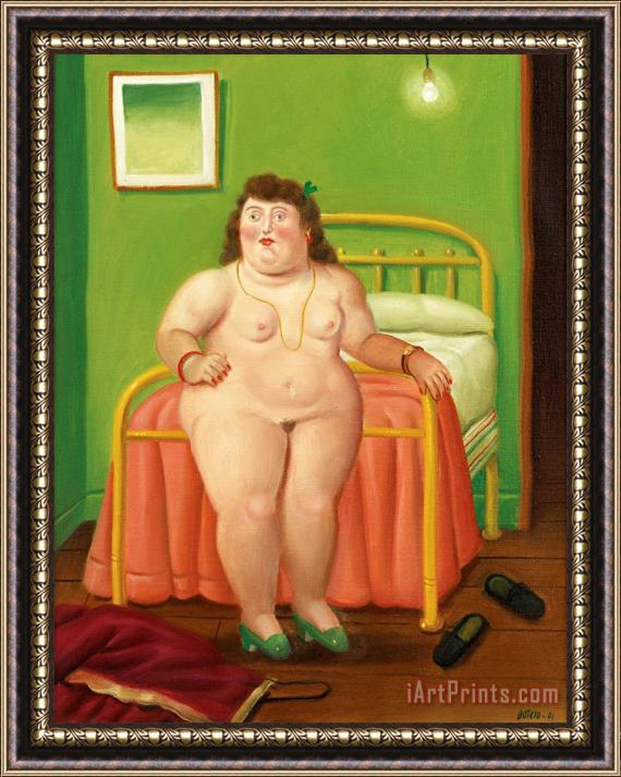 Fernando Botero Femme Aux Escarpins Verts, 2001 Framed Print