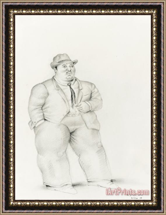 Fernando Botero Man Smoking, 1981 Framed Print