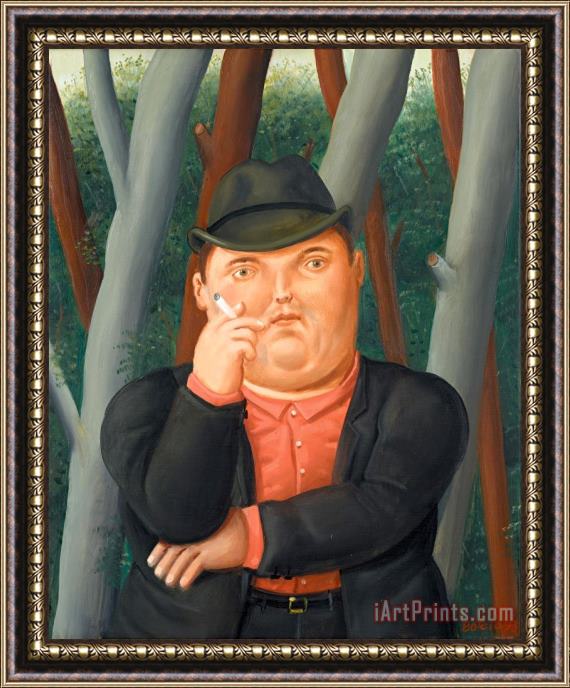 Fernando Botero Man Smoking, 1998 Framed Print