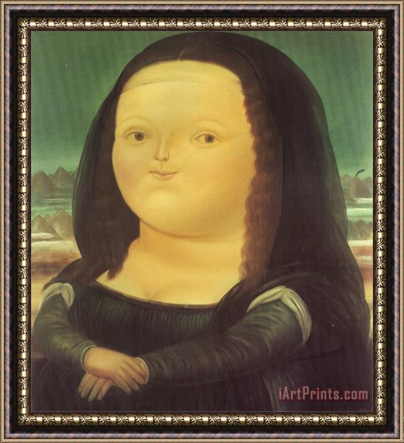 fernando botero Mona Lisa Framed Painting