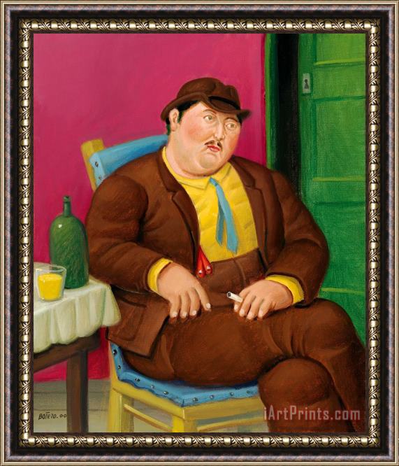 Fernando Botero Seated Man, 2000 Framed Print