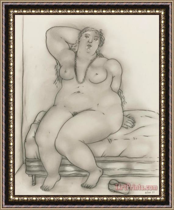 Fernando Botero Seated Woman, 1983 Framed Painting