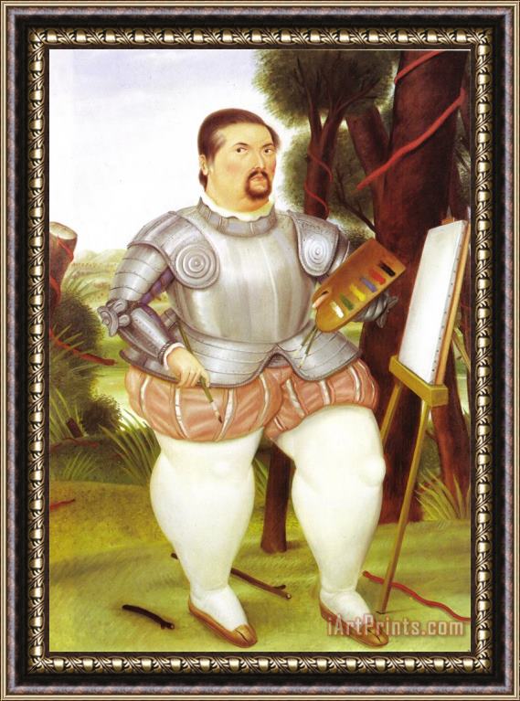 fernando botero Self Portrait As Spanish Conquistador Framed Print