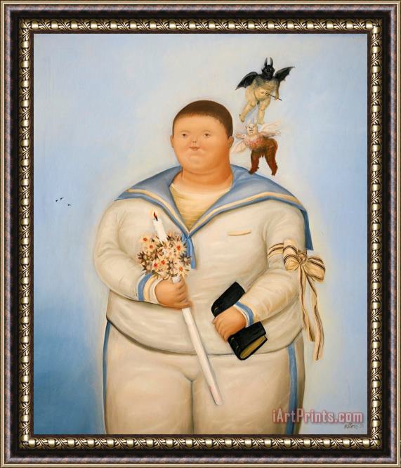 fernando botero Self Portrait The Day of The First Communion Framed Print