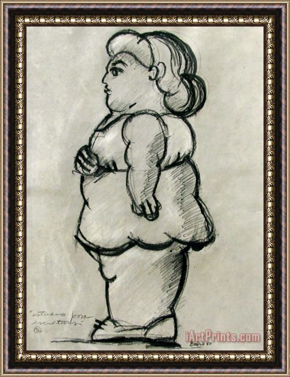 Fernando Botero Sin Titulo, 1980 Framed Painting