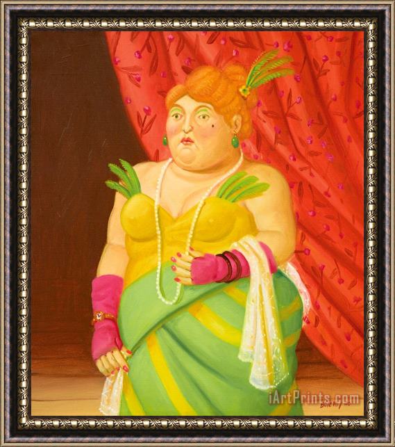 Fernando Botero Society Lady, 2000 Framed Painting