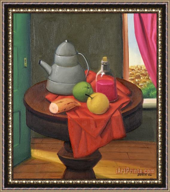 Fernando Botero Still Life with Coffee Pot, 2002 Framed Painting