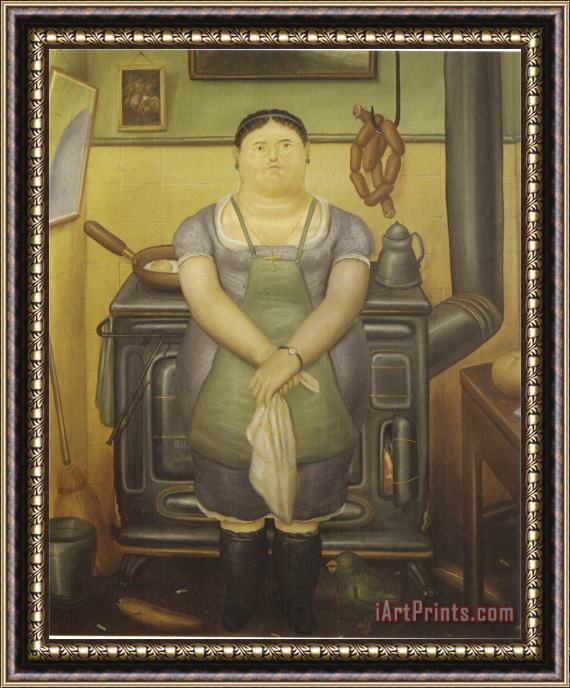 fernando botero The Maid Framed Painting