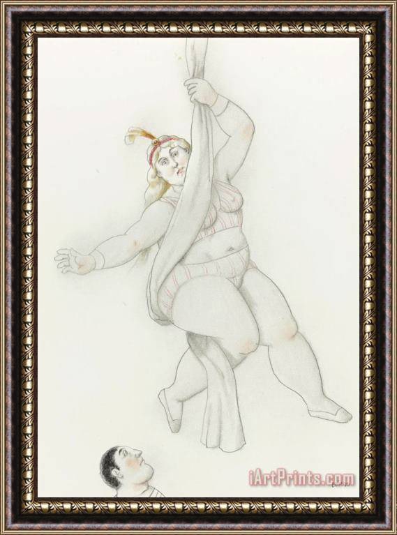 Fernando Botero Woman Acrobat, 2008 Framed Painting