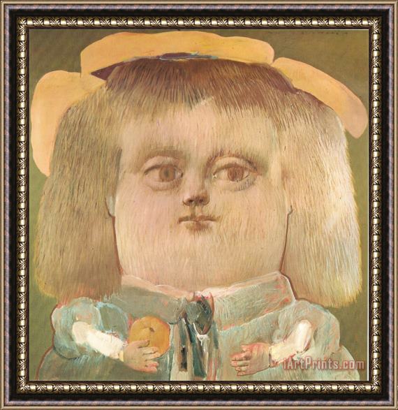 fernando botero Young Girl Framed Painting