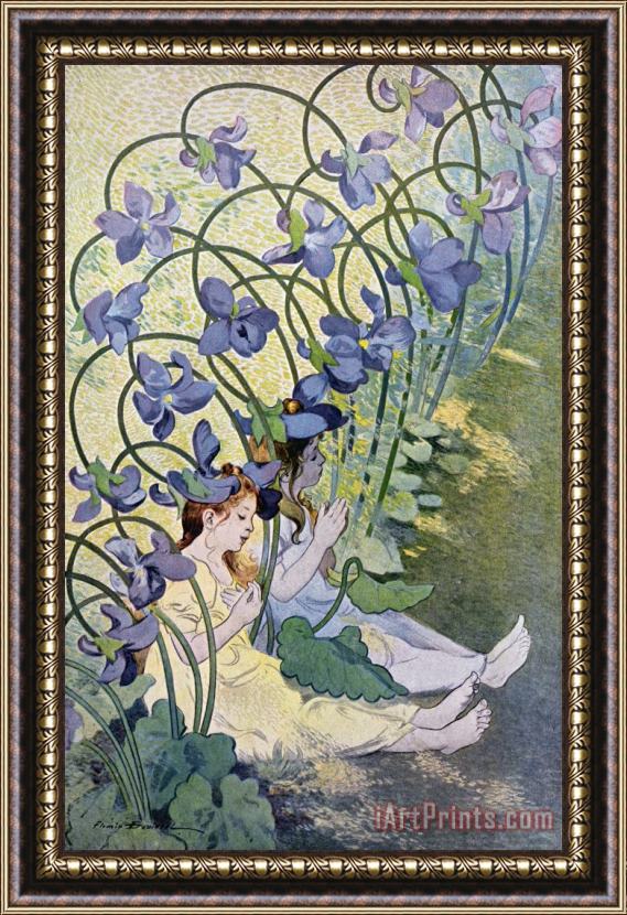 Firmin Bouisset The Violets Lively Flowers Framed Painting