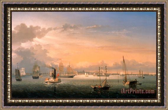Fitz Henry Lane Boston Harbor Framed Painting