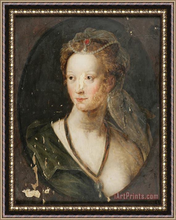 Flemish Head of a Woman Framed Painting