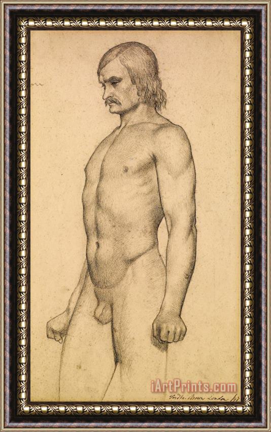 Ford Madox Brown Male Nude 2 Framed Painting