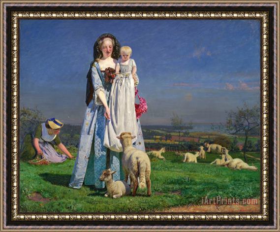 Ford Madox Brown Pretty Baa Lambs Framed Painting