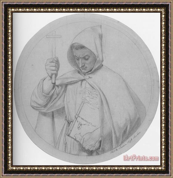 Ford Madox Brown Study of a Monk, Representing Catholic Faith Framed Print