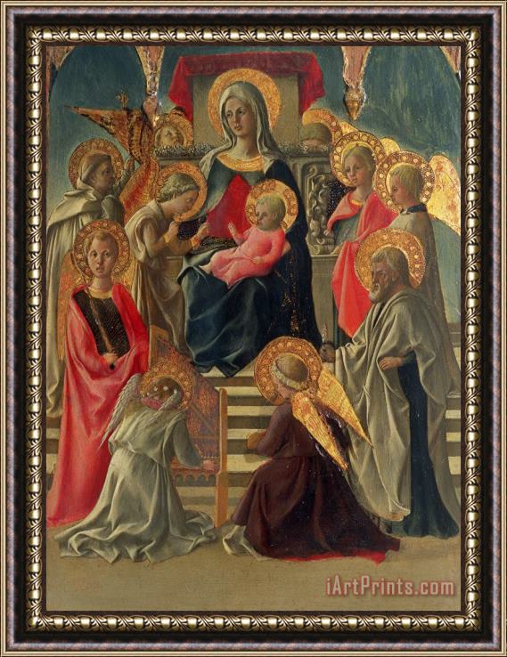Fra Filippo Lippi Madonna and Child enthroned with Angels and Saints Framed Painting