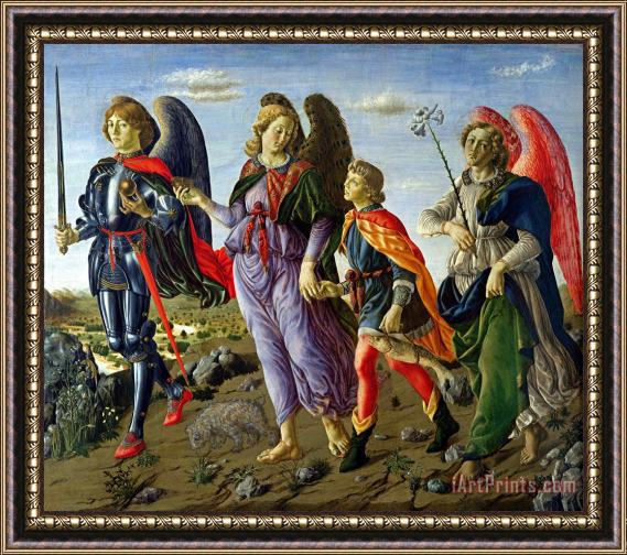 Francesco Botticini The Three Archangels And Tobias Framed Print