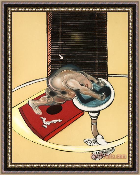 Francis Bacon Figure at a Washbasin (l'homme Au Lavabo), 1976 Framed Painting