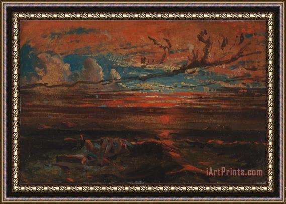Francis Danby Sunset at Sea After a Storm Framed Painting