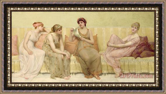 Francis Davis Millet Reading the Story of Oenone Framed Print
