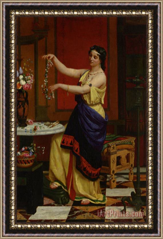 Francis Edouard Zier Le Collier De Fleurs Framed Painting