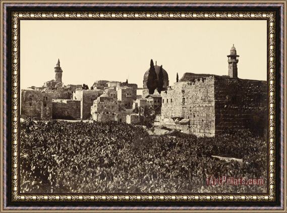 Francis Frith Waste Places in Jerusalem Between Mount Zion And The Holy Temple Framed Print
