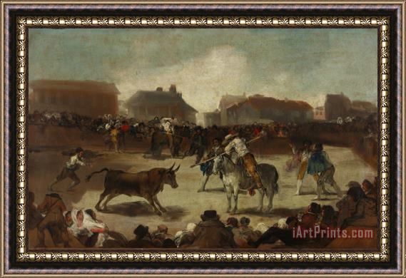 Francisco De Goya Corrida De Toros En Un Pueblo Framed Painting