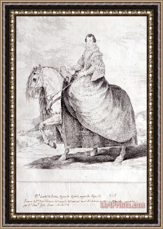 Francisco De Goya Isabel De Borbon, Queen of Spain, on Horseback Framed Print