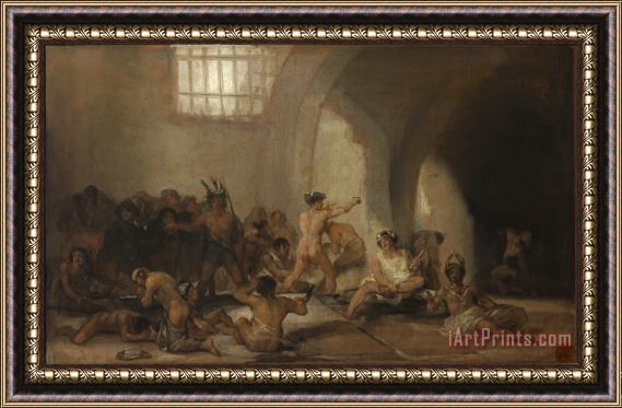 Francisco De Goya La Casa De Locos Framed Painting