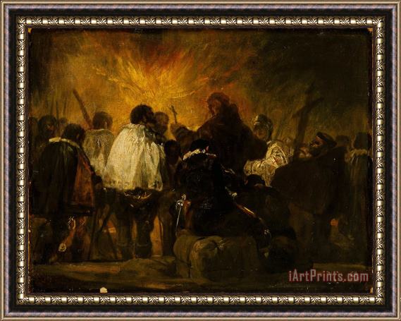 Francisco De Goya Night Scene From The Inquisition Framed Painting