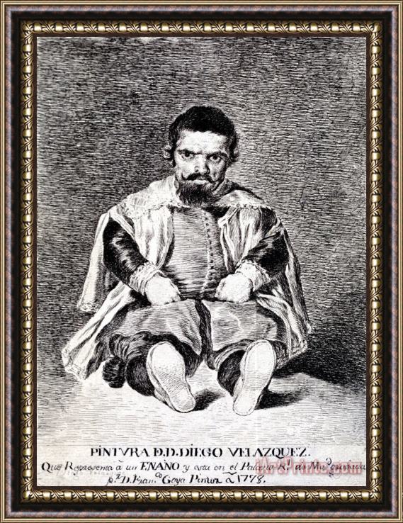 Francisco De Goya The Dwarf, Sebastian De Morra, at The Court of Felipe IV Framed Print