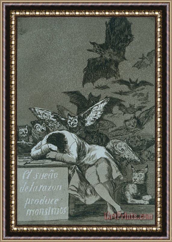 Francisco De Goya The Sleep of Reason Brings Forth Monsters Framed Print