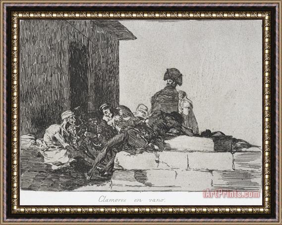 Francisco De Goya Vain Laments (clamores En Vano) From The Series The Disasters of War (los Desastres De La Guerra) Framed Print