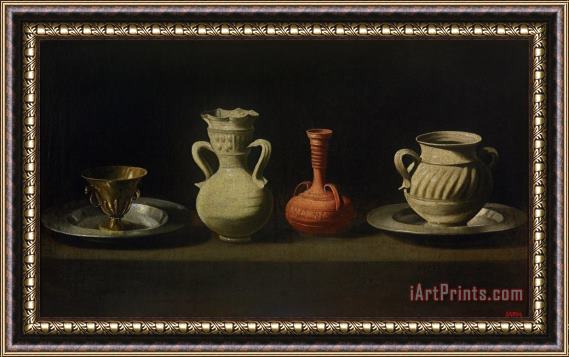 Francisco de Zurbaran Still Life with Four Vessels Framed Print