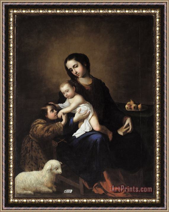 Francisco de Zurbaran The Virgin And Child with The Infant St John The Baptist Framed Painting