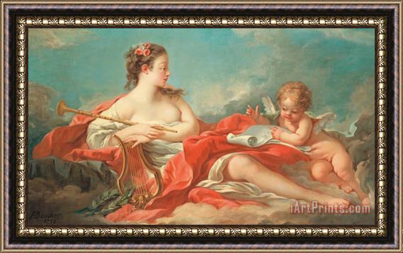 Francois Boucher Erato The Muse Of Love Poetry Framed Painting