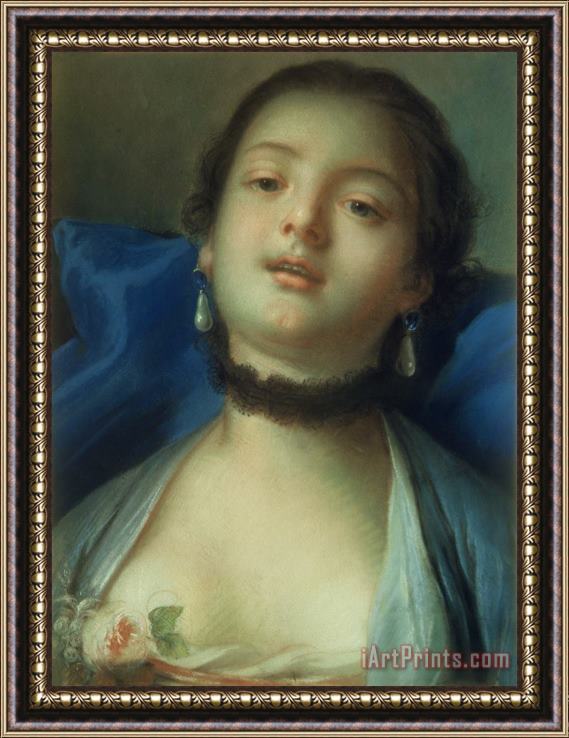 Francois Boucher Portrait of a Woman Framed Painting
