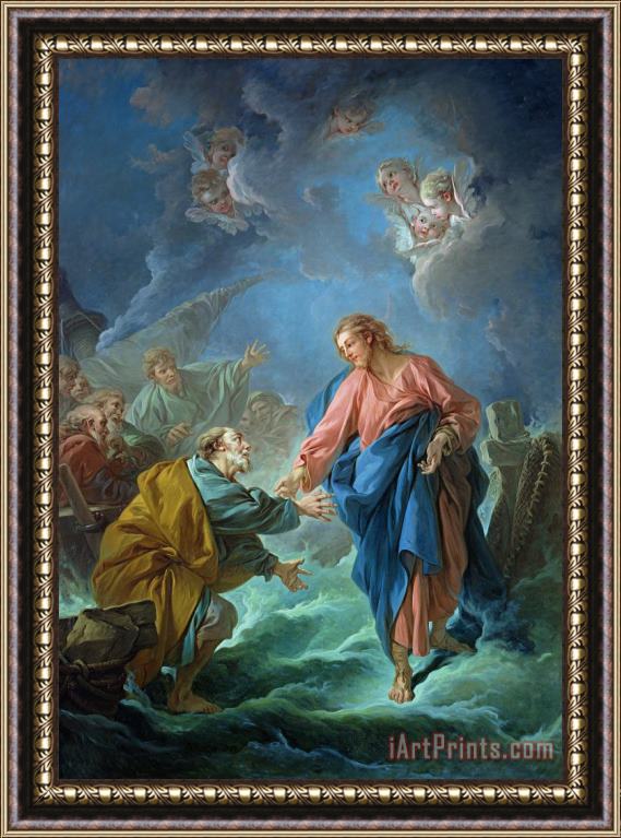 Francois Boucher Saint Peter Invited to Walk on the Water Framed Painting