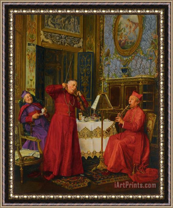 Francois Brunery Un Duo Discordant Framed Painting