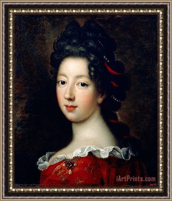 Francois De Troy Louise Francoise De Bourbon, Mademoiselle De Nantes Framed Print