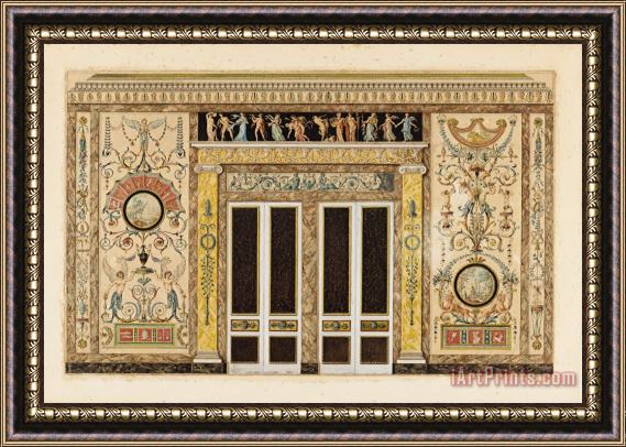 Francois-joseph Belanger Projet Pour Un Salon De Musique (design for a Wall Elevation in a Music Room) Framed Print