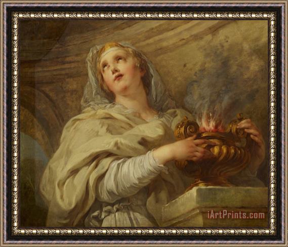 Francois Lemoyne Vestal Virgin Framed Painting