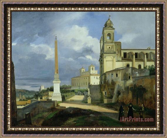 Francois Marius Granet Trinita dei Monti and the Villa Medici in Rome Framed Painting